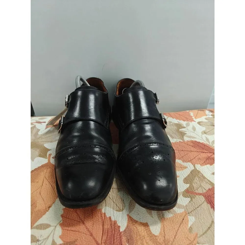Allen Edmonds ST. JOHN'S Men's Double Monk Strap Loafers Sz 11 D Black Casual